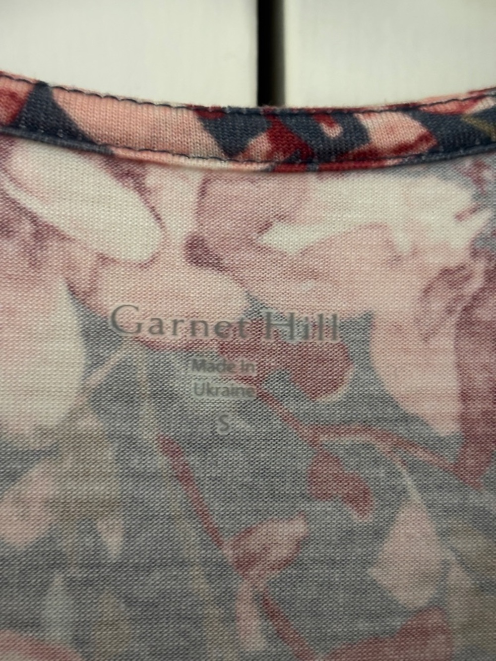 Garnet Hill Floral Faux Wrap Dress Size Small V-Neck Cottage Blue Pink Feminine - Picture 6 of 13